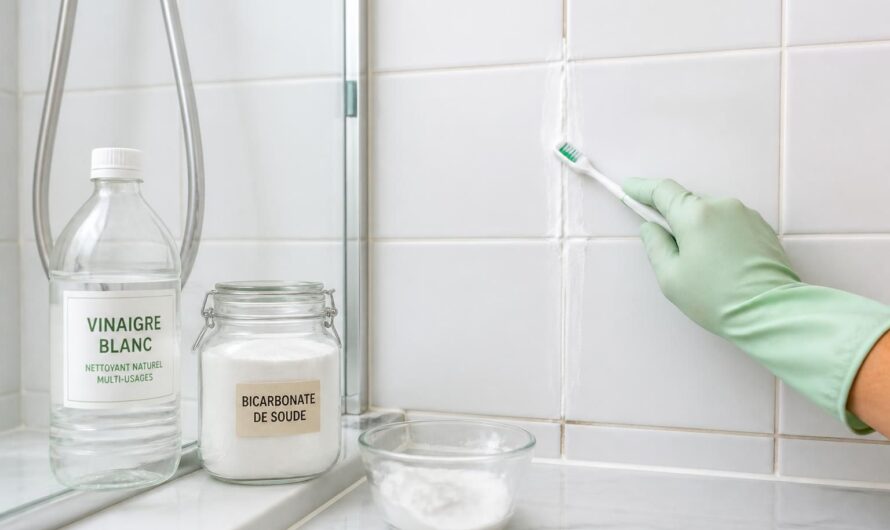 Comment blanchir des joints de carrelage noircis dans une douche ?