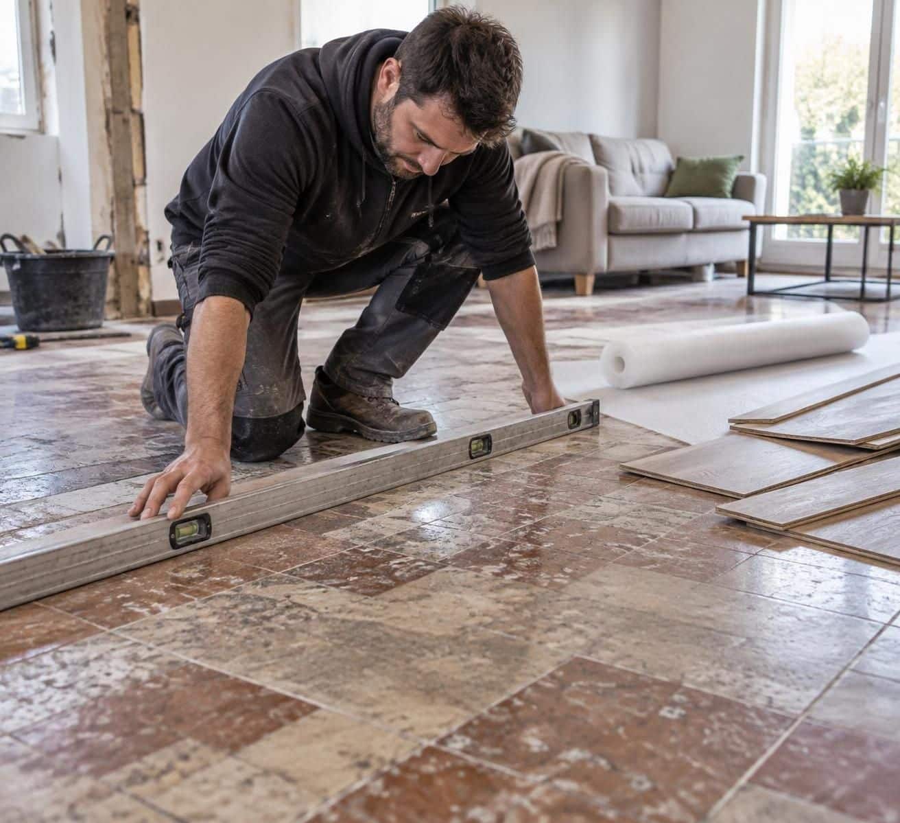 d&eacute;couvrez comment poser un parquet flottant sur un carrelage ancien : pr&eacute;paration du sol, choix de la sous-couche et &eacute;tapes de pose pour un r&eacute;sultat durable.