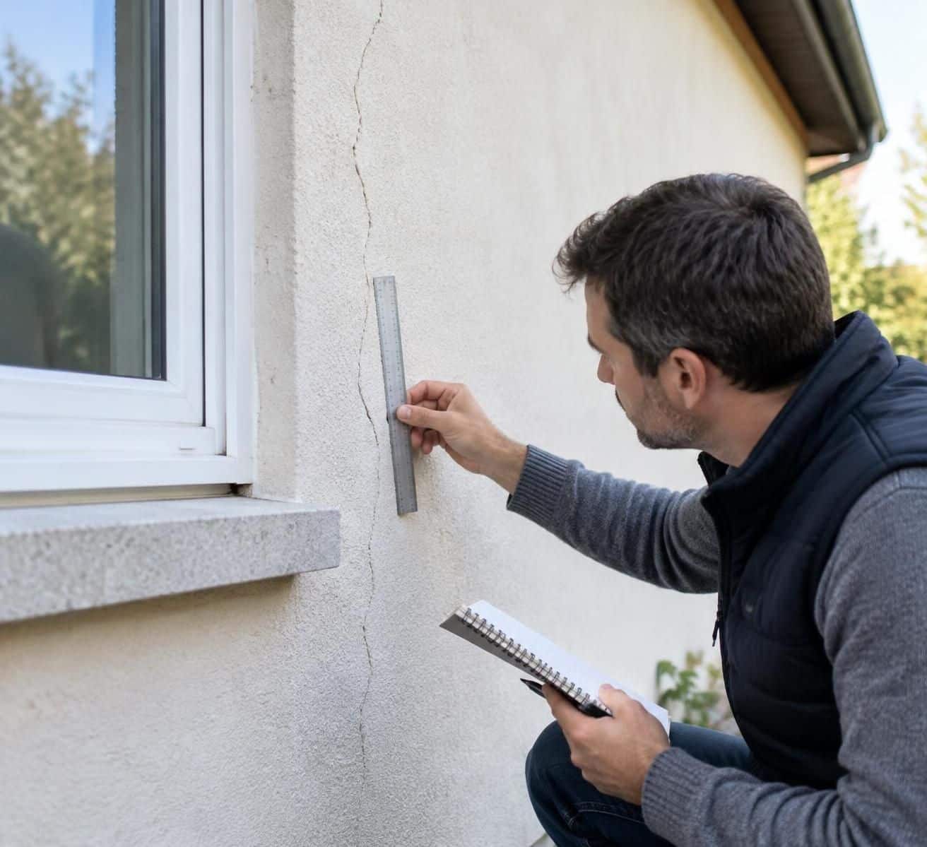 d&eacute;couvrez les &eacute;tapes pour r&eacute;parer une fissure sur un mur de fa&ccedil;ade en cr&eacute;pi : diagnostic, pr&eacute;paration du support et application d&rsquo;un enduit adapt&eacute;.