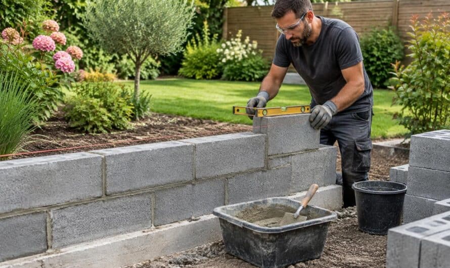 découvrez les étapes pour construire un muret de jardin en parpaings : préparation du terrain, fondations, pose des blocs et finitions.