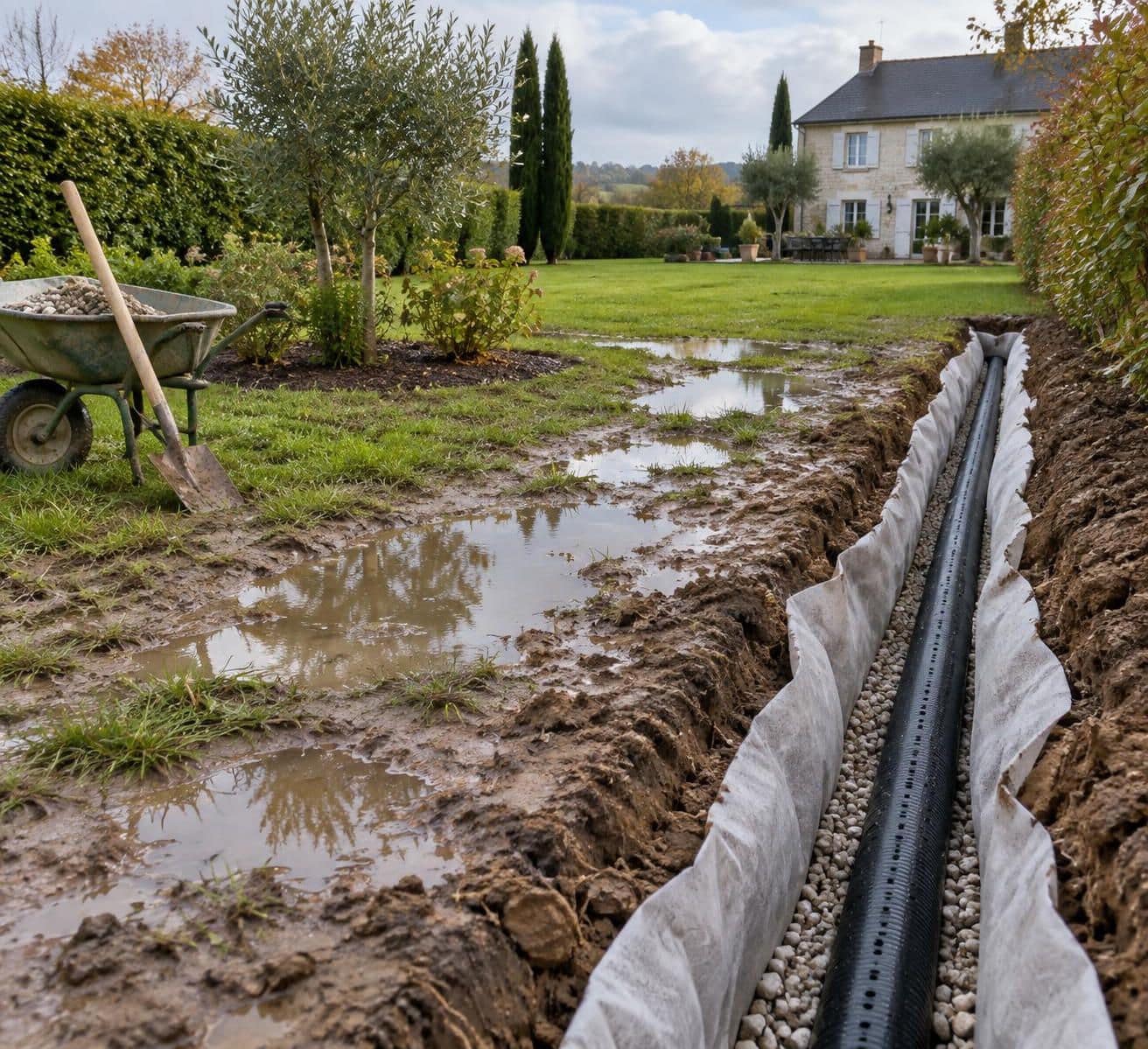 d&eacute;couvrez comment drainer un terrain argileux gorg&eacute; d&rsquo;eau : solutions efficaces, &eacute;tapes cl&eacute;s et conseils pour &eacute;vacuer l&rsquo;humidit&eacute; durablement.