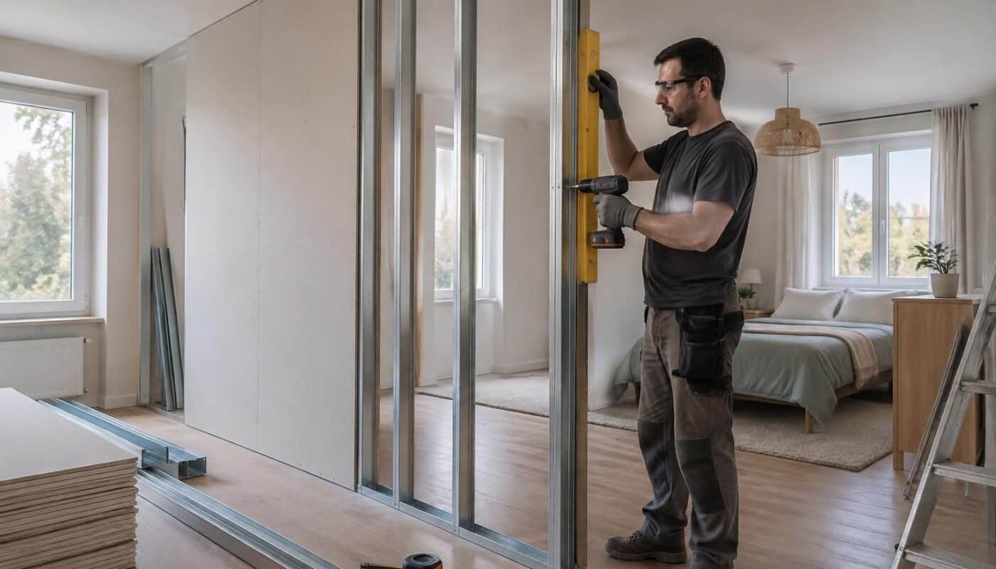 découvrez comment monter une cloison en placo sur rail pour séparer une chambre : matériaux, étapes de pose et conseils pour un résultat solide et soigné.