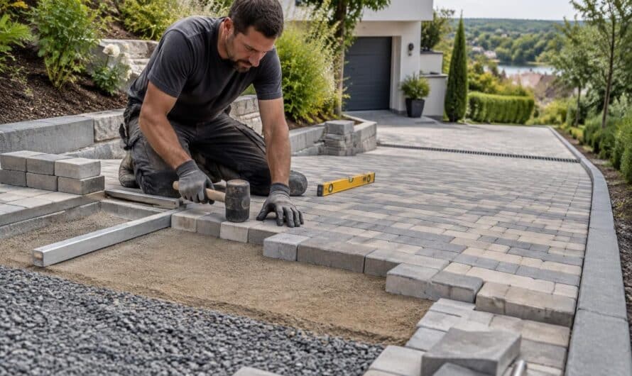 Comment poser des pavés autobloquants sur une allée en pente ?
