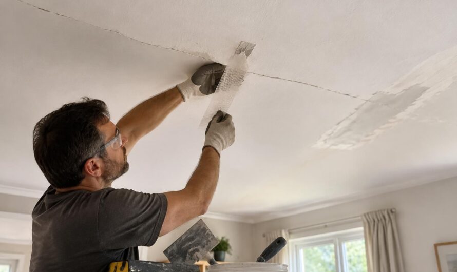 découvrez comment réparer durablement une fissure au plafond qui réapparaît : identifiez sa cause, choisissez les bons produits et évitez qu’elle ne revienne.