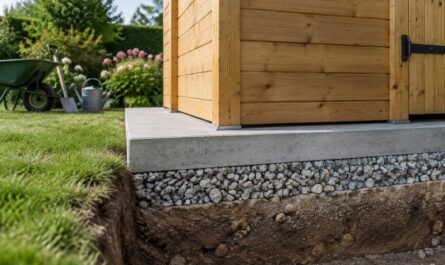 découvrez quelle épaisseur de dalle en béton choisir pour votre abri de jardin selon son poids, son usage et la nature du sol.