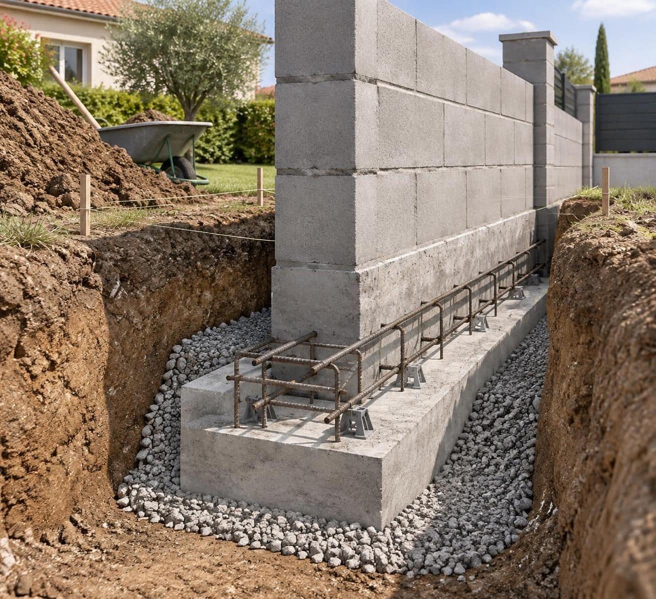 d&eacute;couvrez quelle fondation pr&eacute;voir pour un muret de cl&ocirc;ture d&rsquo;un m&egrave;tre : profondeur, largeur et conseils pour assurer sa stabilit&eacute; et sa durabilit&eacute;.